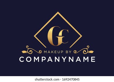 Abstract letter GC CG. minimal logo design template. Vector letter logo with gold and black color. Letter monogram