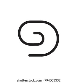 abstract letter gd linked lines logo vector