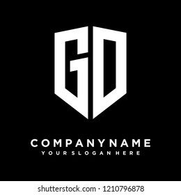 Abstract letter GD shield logo design template