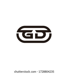 abstract letter gd simple geometric round design symbol logo vector