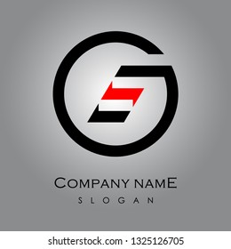 abstract letter GE GS vector logo