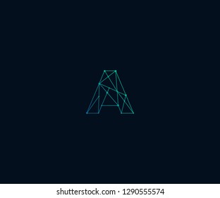 abstract letter A geometric logo designs template