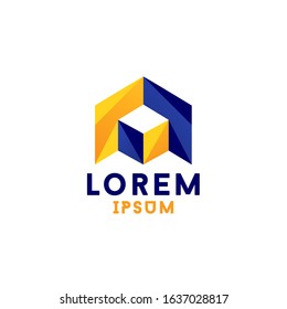 Abstract Letter A With Geometric Shape Logotype