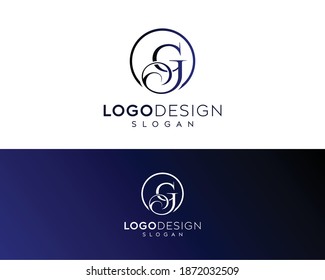 Abstract letter GF logo-FG vector logo design