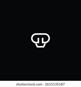 Abstract Letter GG Monogram Logo with Black Background. 