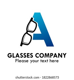 Abstract letter A with glasses vector logo template. Suitable for business, web, corporate, brand, Outline, market brand and art logotype. 