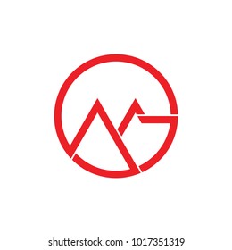 abstract letter gm in circle logo vector