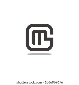 abstrakter Buchstabe gm quadratisches geometrisches Logo, Vektorgrafik