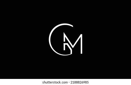 Letras abstractas del logo de GM. Este icono del logotipo se incorpora con forma abstracta de forma creativa.