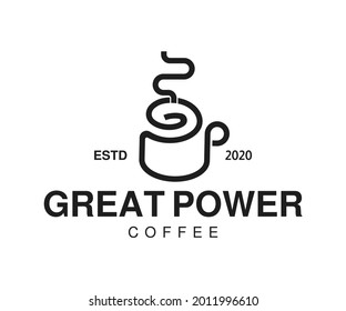 abstract letter gp or pg, coffee logo design, minimalist cafe logo