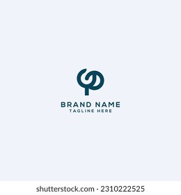 Abstract letter GP PG monogram logo vector template. Initial based minimal flat icon vector.