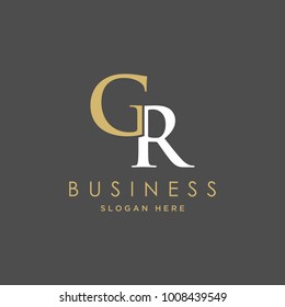  Abstract letter GR logo design vector