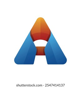 Abstract letter A gradient colorful logo vector icon illustration