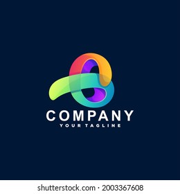 diseño de logotipo de gradiente de letras abstractas
