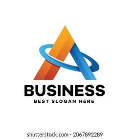Abstract Letter A Gradient Logo Design