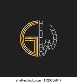 Abstrakter Brief-GW-Logo für negative Videofilmproduktion