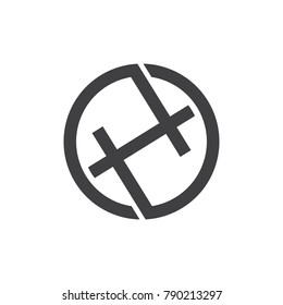 abstract letter H in circle logo vector