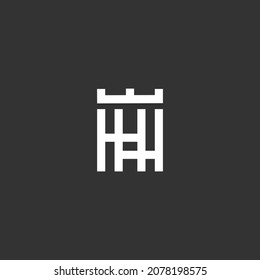 Letra abstracta H con el diseño del icono del logotipo de la corona, ilustración moderna de estilo mínimo. Símbolo creativo del emblema del alfabeto vectorial marca logotipo.