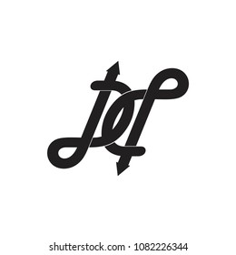 abstract letter h or d infinity lines design logo vector