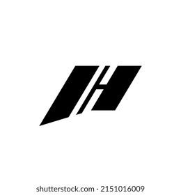 abstract letter h dynamic logo design	

