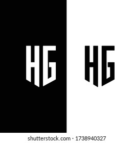 abstract letter h and g logo design. initial hg