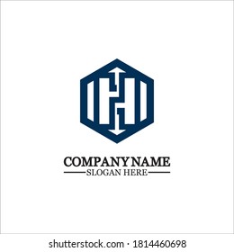 Letra abstracta H Modelo de diseño del logotipo del vector del hexágono.Tipo de letra imposible ,símbolo, alfabeto,Letra H