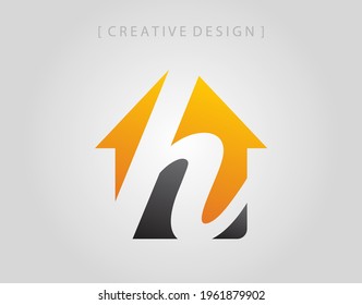 Abstract Letter H House Logo icon design template element.