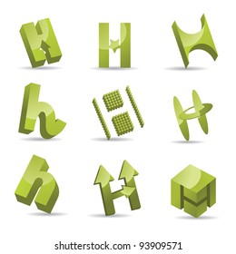 Abstract Letter H Icon Symbol Business Card Set EPS 8 vector, grouped for easy editing. No open shapes or paths.