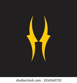 abstract letter h lightning symbol logo