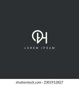 Abstract letter H location logo design vector element.