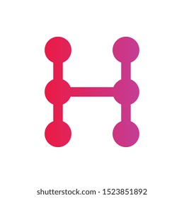 Abstract letter H logo, connect dots symbol, technology icon design - Vector