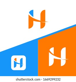 Plantilla de diseño del logotipo H de la letra abstracta. Icono vector de letra alfabeta creativa universal.
