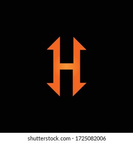 abstract letter h logo design