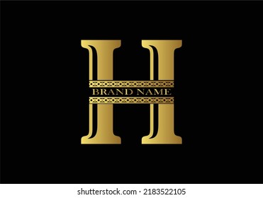 Abstract letter H logo design, Gold, beauty industry, and fashion logo.cosmetics business, spa salons. yoga, medicine companies, and clinics, gold logo abstract design.