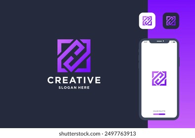 abstract letter h logo design inspiration