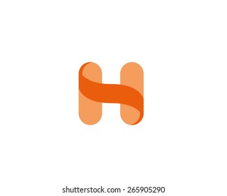 Abstract letter H logo design template. Colorful vector icon.