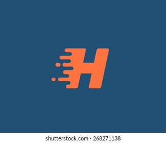 Abstract letter H logo design template.  Dynamic vector unusual font. Universal fast speed fire moving water quick energy drop icon.