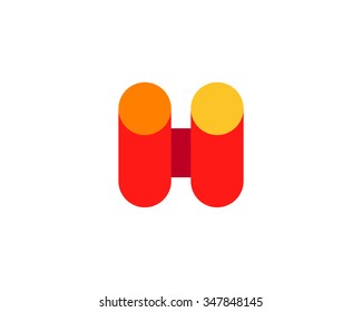 Abstract letter H logo design template. Colorful modern creative sign. Universal vector icon. Fresh tube sector logotype symbol