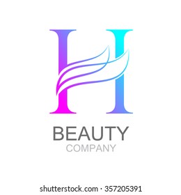 Abstract letter H logo design template with beauty industry and fashion logo.cosmetics business, natural,spa salons. yoga, medicine companies and clinics
