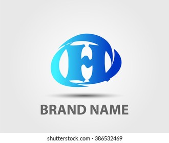 Abstract letter H logo design template

