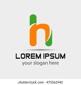 Abstract letter H logo design template
