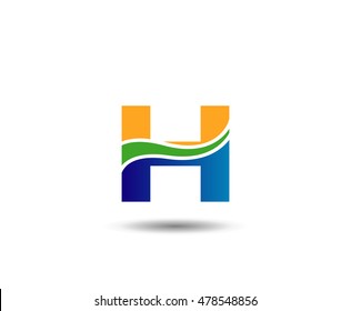 Abstract letter H logo design template
