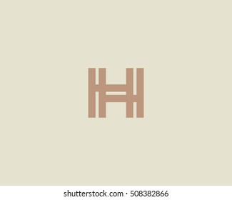 Abstract letter H logo design template. Colorful creative line sign. Universal vector icon.