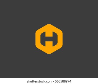 Abstract letter H logo design template. Creative hexagon sign mark. Universal vector icon logotype