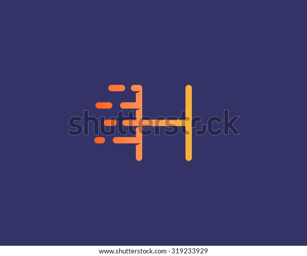 Abstract letter H logo design template. \
Dynamic vector unusual line font. Universal fast speed fire moving\
water quick energy drop icon symbol\
mark.