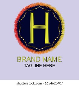 Diseño del logotipo H de letra abstracta.Icono vectorial universal elegante. Logotipo de oro premium.