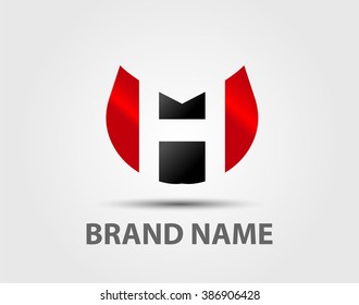 Abstract letter H logo icon design
