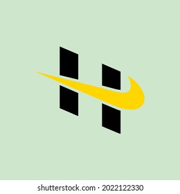 Abstract letter H logo. Initial H with Arch Isolated on Bright Background. Design Vector Illustration Template Element.