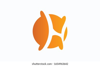 Abstract Letter H logo. Minimal and geometric vector sign.