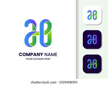 abstract letter A H logo template